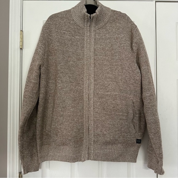 Buffalo David Bitton Other - Buffalo David Bitton Tan Men's Full-Zip Knit with Sherpa Lining Size XXL